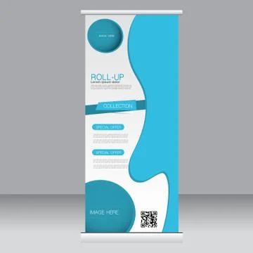 Roll up banner stand template. Abstract background for design Stock Illustration
