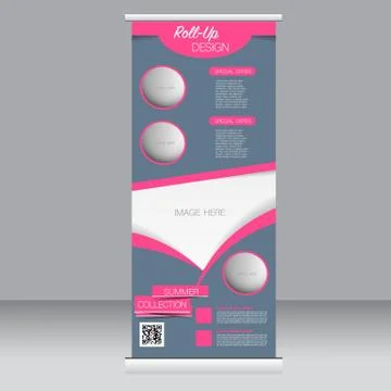 Roll up banner stand template. Abstract background for design Illustrazione stock