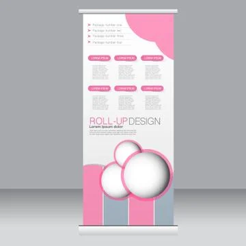 Roll up banner stand template. Abstract background for design Stock Illustration
