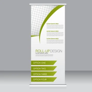 Roll up banner stand template. Abstract background for design Stock Illustration