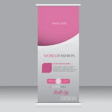Roll up banner stand template. Abstract background for design Stock Illustration