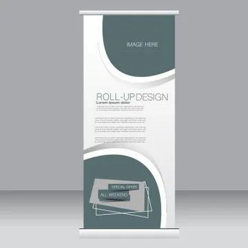 Roll up banner stand template. Abstract background for design Stock Illustration