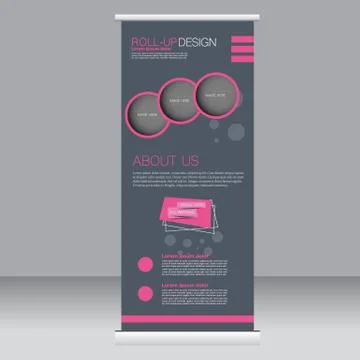 Roll up banner stand template. Abstract background for design Stock Illustration