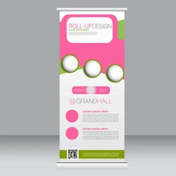 Roll up banner stand template. Abstract background for design Stock Illustration