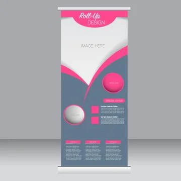 Roll up banner stand template. Abstract background for design Stock Illustration