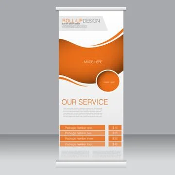 Roll up banner stand template. Abstract background for design Stock Illustration