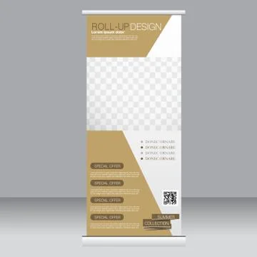 Roll up banner stand template. Abstract background for design Stock Illustration