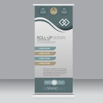 Roll up banner stand template. Abstract background for design Stock Illustration