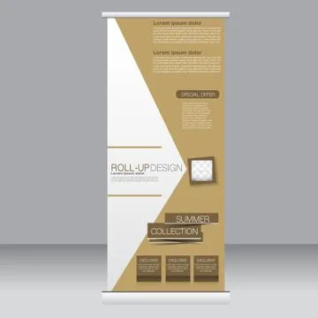 Roll up banner stand template. Abstract background for design Stock Illustration