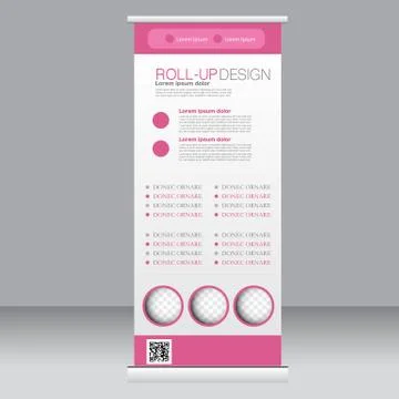 Roll up banner stand template. Abstract background for design Stock Illustration