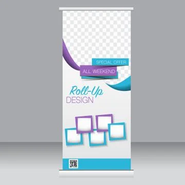Roll up banner stand template. Abstract background for design Stock Illustration