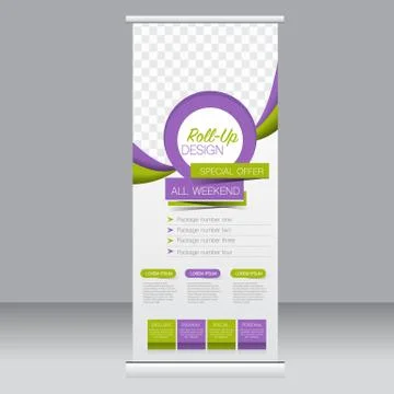 Roll up banner stand template. Abstract background for design Stock Illustration