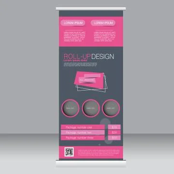 Roll up banner stand template. Abstract background for design Stock Illustration