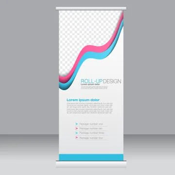 Roll up banner stand template. Abstract background for design Stock Illustration