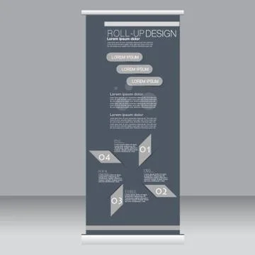 Roll up banner stand template. Abstract background for design Stock Illustration