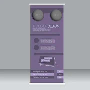 Roll up banner stand template. Abstract background for design Stock Illustration