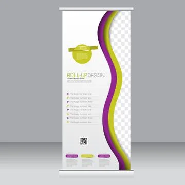 Roll up banner stand template. Abstract background for design Stock Illustration