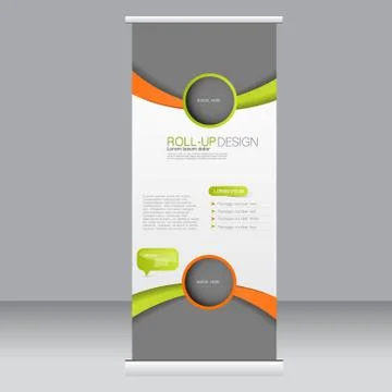 Roll up banner stand template. Abstract background for design Illustrazione stock
