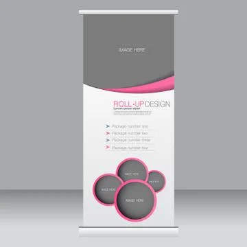 Roll up banner stand template. Abstract background for design Stock Illustration