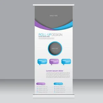 Roll up banner stand template. Abstract background for design Stock Illustration
