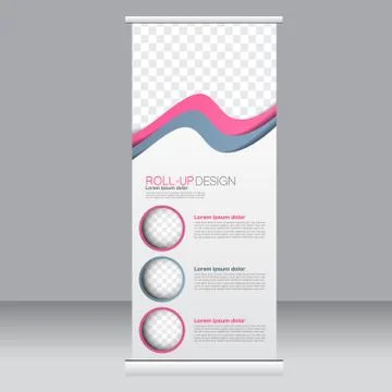 Roll up banner stand template. Abstract background for design Stock Illustration