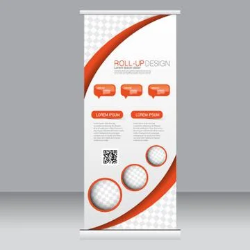 Roll up banner stand template. Abstract background for design Stock Illustration