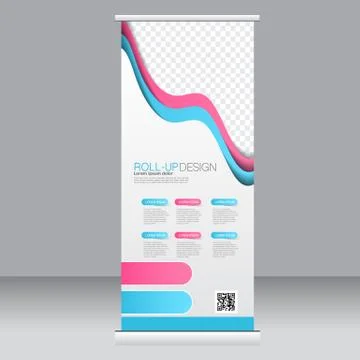 Roll up banner stand template. Abstract background for design Stock Illustration