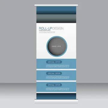 Roll up banner stand template. Abstract background for design Stock Illustration