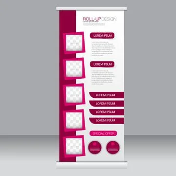 Roll up banner stand template. Abstract background for design Stock Illustration