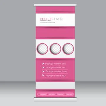 Roll up banner stand template. Abstract background for design Stock Illustration