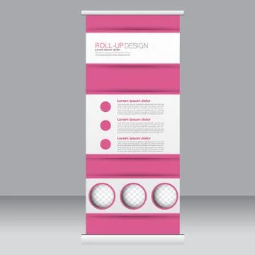 Roll up banner stand template. Abstract background for design Stock Illustration