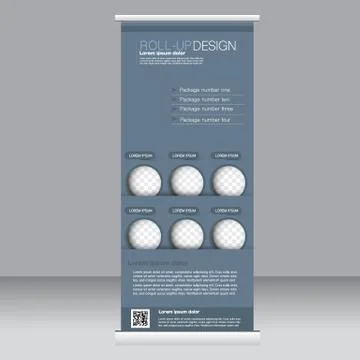 Roll up banner stand template. Abstract background for design Stock Illustration