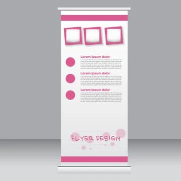 Roll up banner stand template. Abstract background for design Stock Illustration