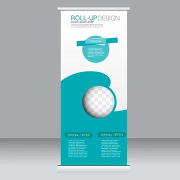 Roll up banner stand template. Abstract background for design Stock Illustration