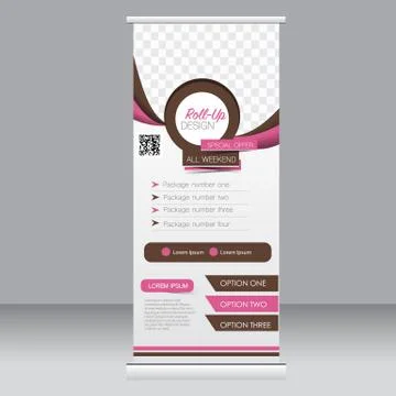Roll up banner stand template. Abstract background for design Stock Illustration