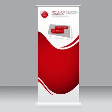 Roll up banner stand template. Abstract background for design Stock Illustration