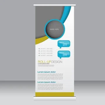 Roll up banner stand template. Abstract background for design Stock Illustration