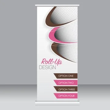 Roll up banner stand template. Abstract background for design Stock Illustration