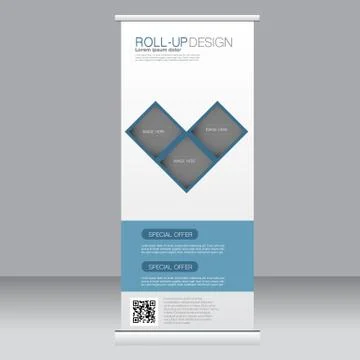Roll up banner stand template. Abstract background for design Stock Illustration