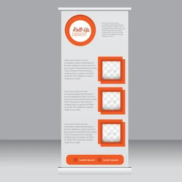 Roll up banner stand template. Abstract background for design Stock Illustration