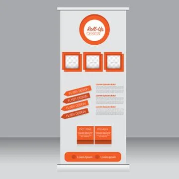 Roll up banner stand template. Abstract background for design Stock Illustration