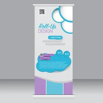 Roll up banner stand template. Abstract background for design Stock Illustration