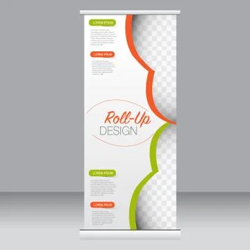 Roll up banner stand template. Abstract background for design Stock Illustration