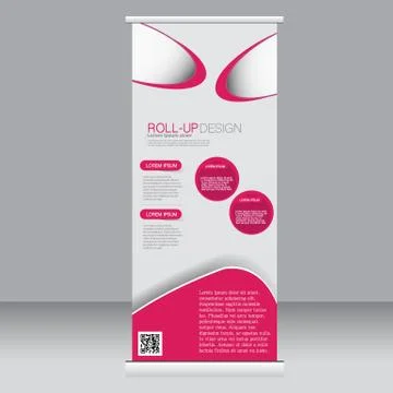 Roll up banner stand template. Abstract background for design Stock Illustration