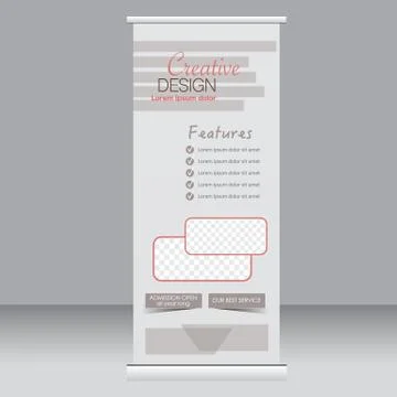 Roll up banner stand template. Abstract background for design Stock Illustration