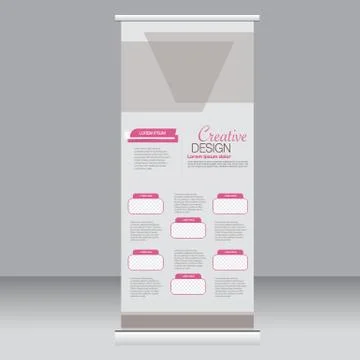 Roll up banner stand template. Abstract background for design Stock Illustration