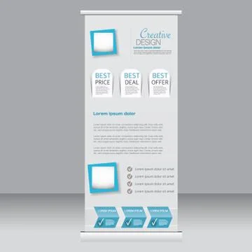 Roll up banner stand template. Abstract background for design Stock Illustration
