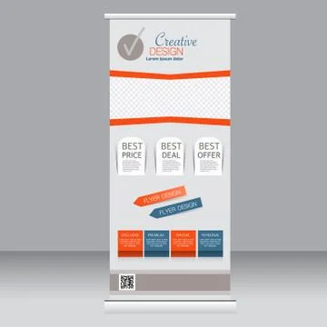Roll up banner stand template. Abstract background for design Stock Illustration