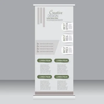 Roll up banner stand template. Abstract background for design Stock Illustration