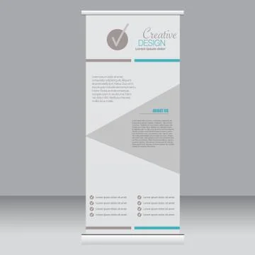 Roll up banner stand template. Abstract background for design Stock Illustration